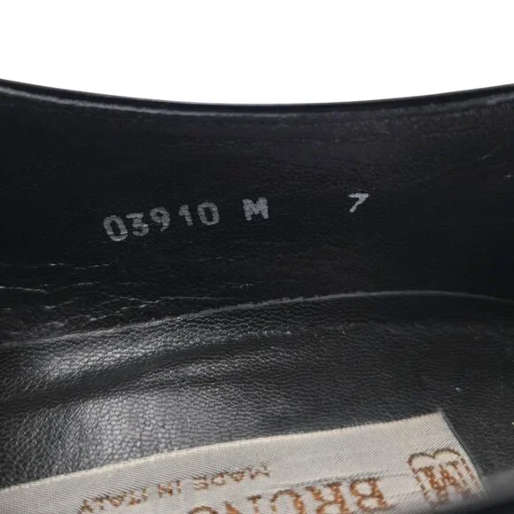 Bruno Magli Formal Opera Dress Shoes Men 7 Black Leather Tuxedo Bow Loafer Italy - Picture 10 of 12